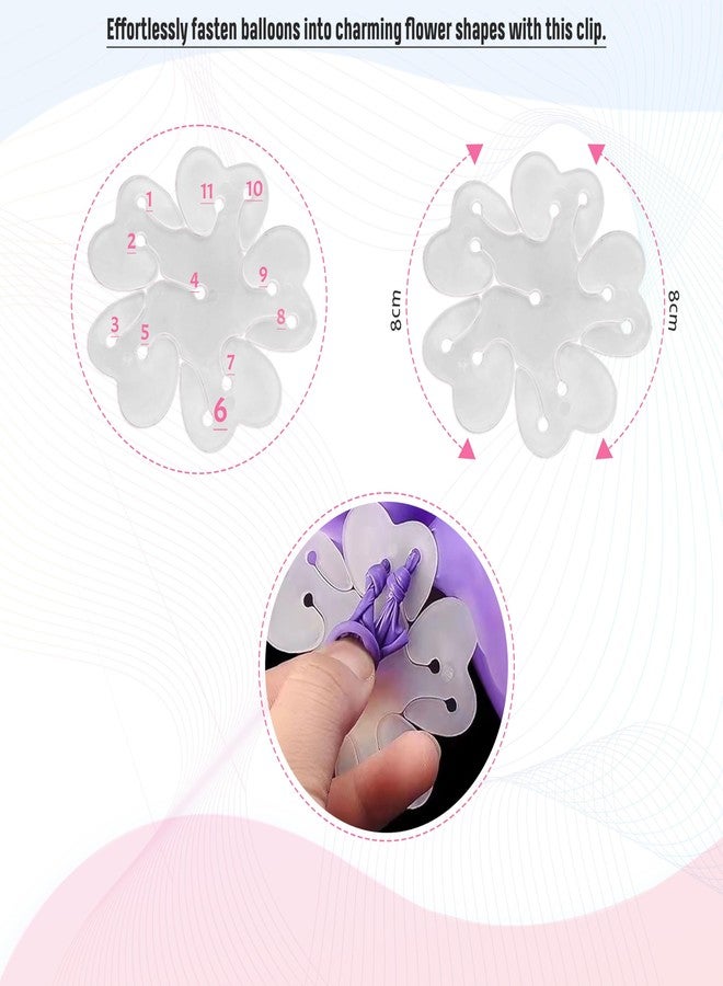 Wobbox Flower Shape Bolloon Clip Holder, Flower Shape Balloon Clips, Balloon Clips For Decoration, Balloon Clips Holder, Flower Balloon Clips (Set Of 11). - Image 3